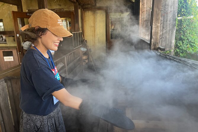 Beppu Hot Springs Bath and Make Jigokumushi Dish in Kyushu Japan