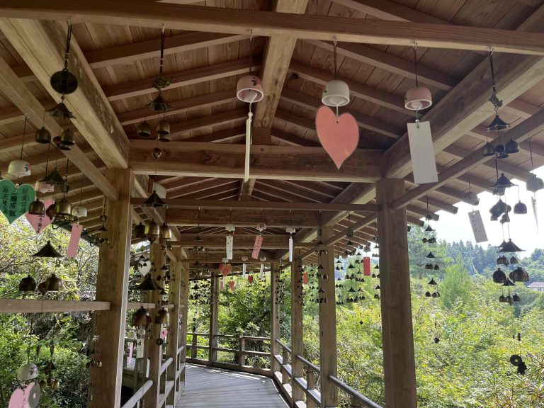 A Temple Corridor Hung With Wind Chimes