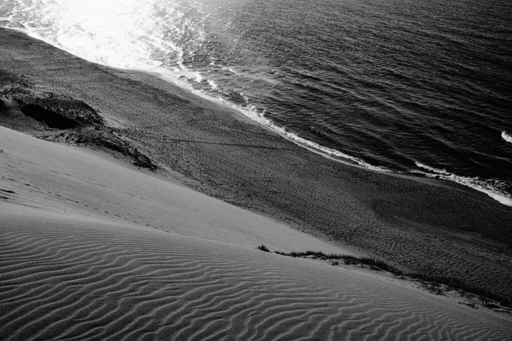 The sea of Japan, seen from the top of the dunes
